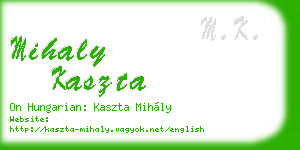 mihaly kaszta business card